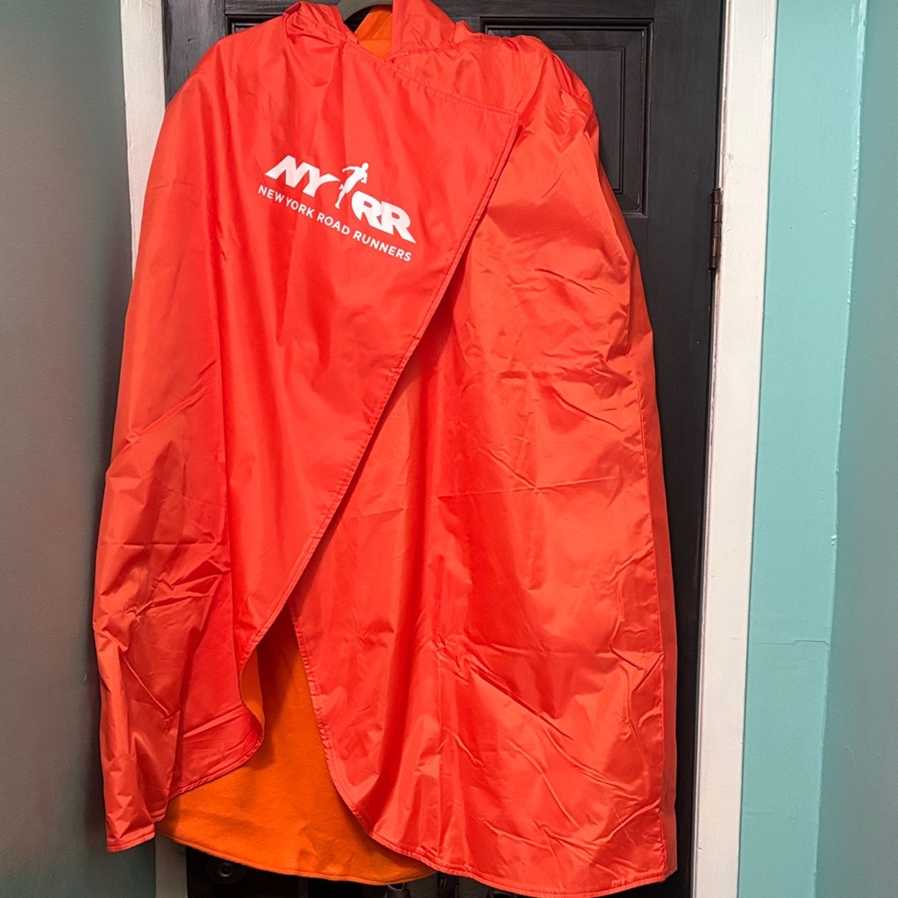 Orange Fleece Authentic NYC Marathon cape
